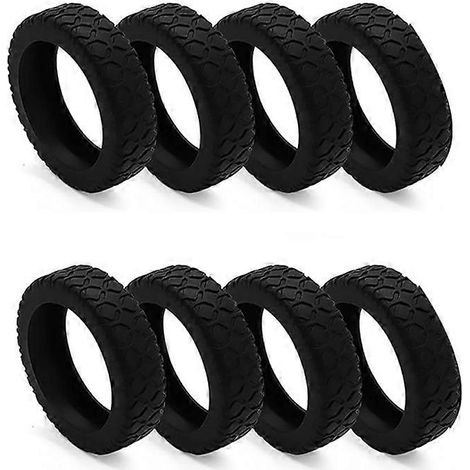 8 housses de roues de valise en silicone, compatibles avec la plupart des roues pivotantes de 8 pouces, noires. (1/5)