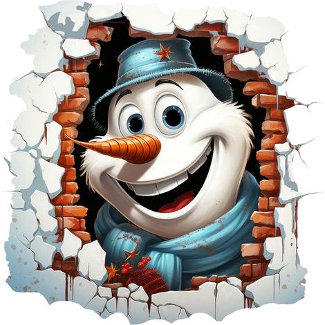 Autocollant Fenêtre Noël - Bonhomme De Neige Cassant 40 Cm - Décoration Murale Pour Vitre Porte Réfrigérateur - 1 Pièce (1/5)