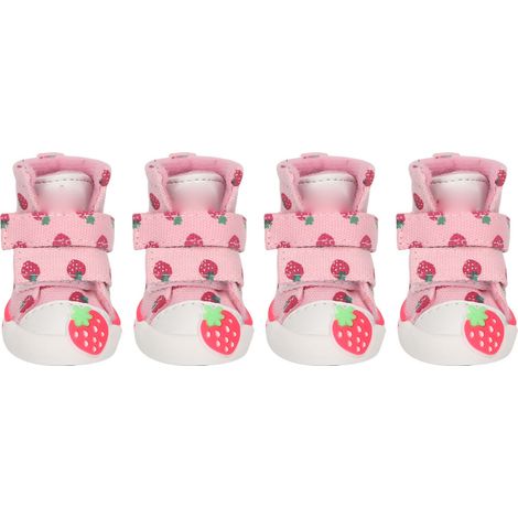 Chaussures antidérapantes en toile respirante pour chien, jolies bottes à fraises pour petits chiens, Teddy Bichon de Poméranie 5 (1/5)