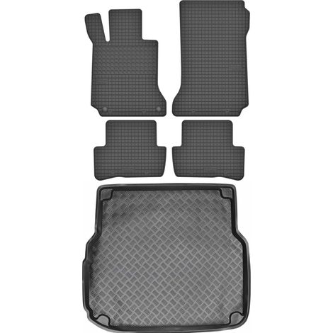 Juego de alfombrillas de goma para coche y maletero para Mercedes Clase C W204 familiar (2007-2014).