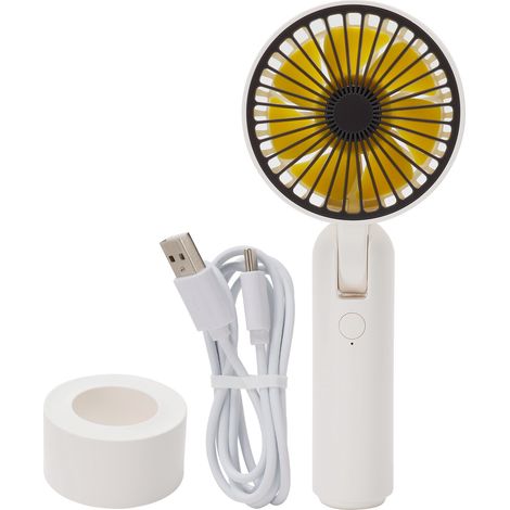 Ventilateur Portable Rotatif 180° - Mini Ventilateur Électrique Réglable pour Été - Blanc (1/5)