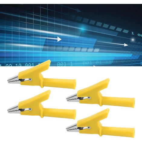 J.60049 Halbrunder 10-mm-Krokodilclip mit 4-mm-Buchse am Ende, 10er-Packung (gelb) (1/5)