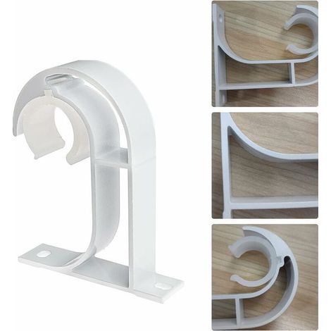 Support tringle à rideau plafond lot de 4 – Alliage d'aluminium durable – Poids supporté 30 kg – Fixation murale pour tringles 26-32 mm (1/5)