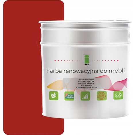 Peinture pour meubles de cuisine 3002 rouge satiné 2,5 L pour façades en bois 2 en 1 (1/5)