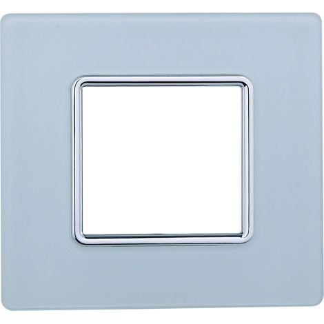 Kompatible Abdeckrahmen Bticino Matix 2 module Glas weiße Farbe (1/2)