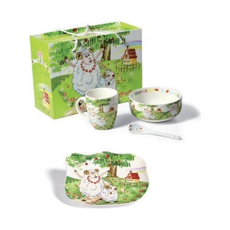 Fade fattoria set pappa 4 pezzi porcellana in scatola regalo