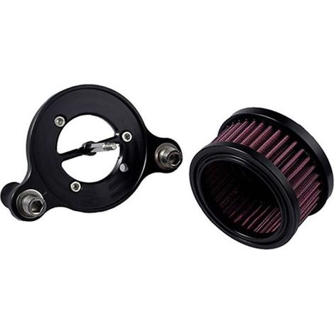 Filtre à Air, System Kit Purificateur d'air Apport Filtre pour Harley Sportster XL883 XL1200 2004-2014-Noir (1/4)