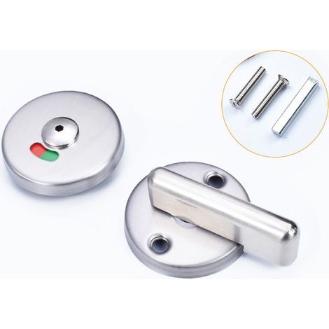 Public toilet lock with occupancy indicator, made of 304 stainless steel, standard thickness (1/3)