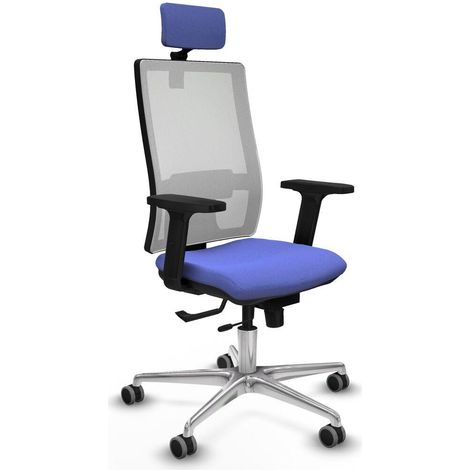 piqueras-y-crespo Chaise de bureau ergonomique Bleu clair tissu (1/3)