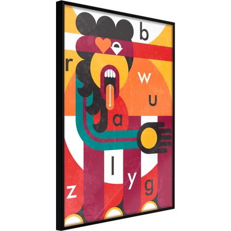 Affiche Murale Encadrée "Colourful Thoughts" 21 x 30 cm Noir