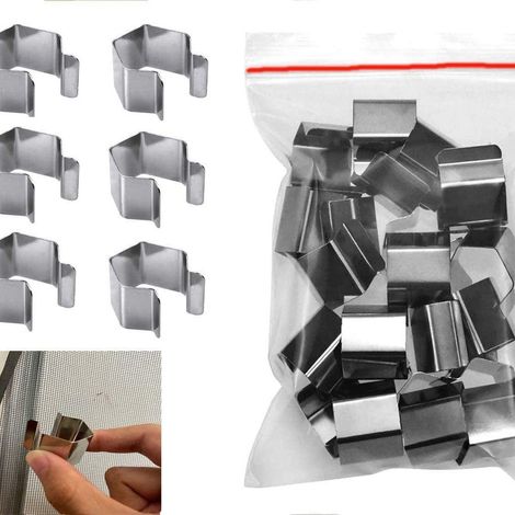 25-teiliges Montage-Set für Fliegengittertüren, Reparatur- und Befestigungsclips für Fliegengitterfenster, universell einsetzbar für Terrassen, Balkone und Garagen, robust und langlebig. (1/5)