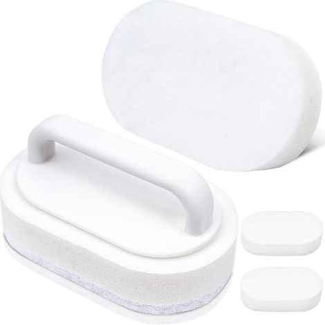 Lot de 2 brosses de nettoyage antirayures avec éponge épaisse pour piscine, baignoire, carrelage, fibre de verre