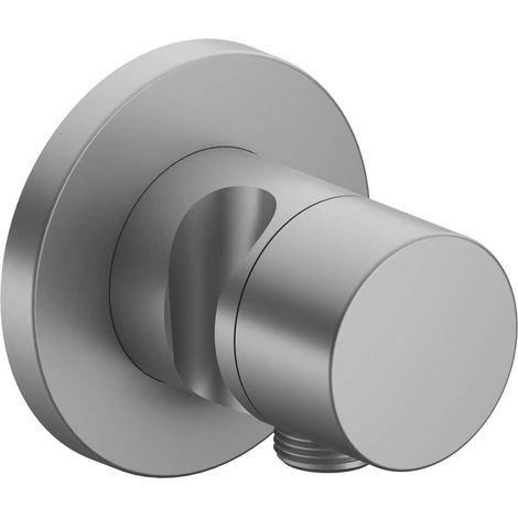 Keuco IXMO robinet 59556, inverseur 2 voies avec raccord de flexible et support de douche encastré, poignée Pure, sans fonction darrêt, Coloris: finition aluminium - 59556170201 (1/2)