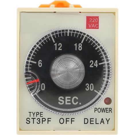 Relais Temporisateur à Délai de Coupure 220V AC avec Réglage par Bouton - ST3PF (1/5)