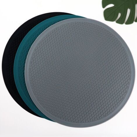 3 tapis en silicone résistant à la chaleur, bases rondes de 30 cm pour pots (1/5)