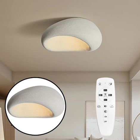 AUTRUCKER Plafonnier en polystyrène haute densité de 45 cm, modèle de plafond, à intensité variable en continu, avec télécommande et tête de lampe (1/3)