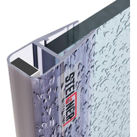 STEIGNER Duschdichtung UKM01 Magnetdichtung für Duschtür Wasserabweiser, L, 200 cm, (Einzeldichtung), Magnetdichtlippe für 3,5mm bis 5mm Glasstärke