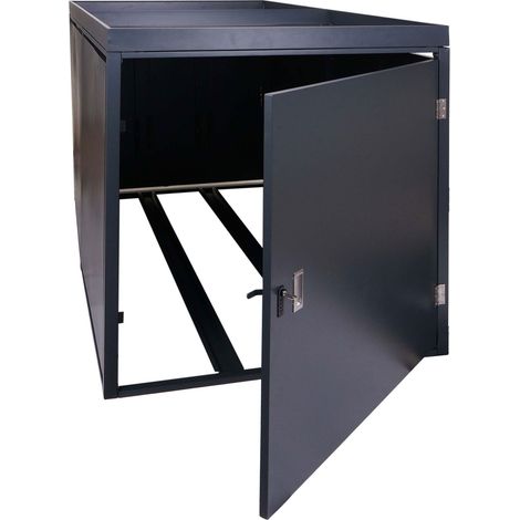 2er-Fahrradgarage mit Pflanzkasten HHG-982b, Fahrradbox, abschließbar verzinkter Stahl 125x113x208cm anthrazit