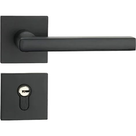 Serrure de porte de chambre silencieuse en acier inoxydable noir, quincaillerie pour serrure de porte d'habitation (1/5)