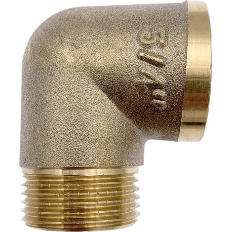 Raccord laiton coudé 90° mâle femelle à visser Ø 3/4" - à l'unité (1/3)