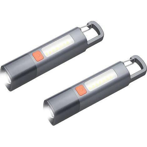 Lot de 2 Lampes de Poche LED Rechargeables - EINNENFFER - 100 000 Lumens, 3 Modes d'Éclairage, Zoomable et Étanches (1/5)