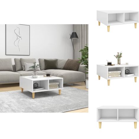 Table basse blanc 60x60x30 cm bois d'ingénierie - Table Basse - Meuble Design - Style Scandinave - Table D'appoint - Rangement (1/5)