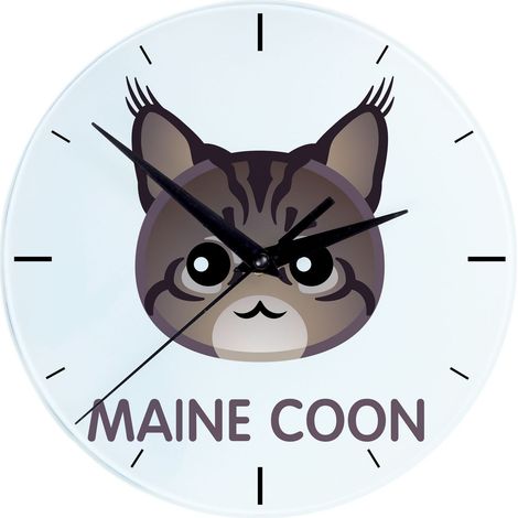 Maine Coon - Orologio in MDF con grafica e scritta di Art-Dog (1/4)