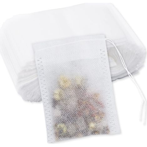 100PCS Sachet de Thé Jetable,Passoie Médicaments Chinois Sachet Multiusage Défilage Non-tissé Sachet Vide Alimentaie Ecologiste Filte à Thé - 7cm x 5.5cm cb001