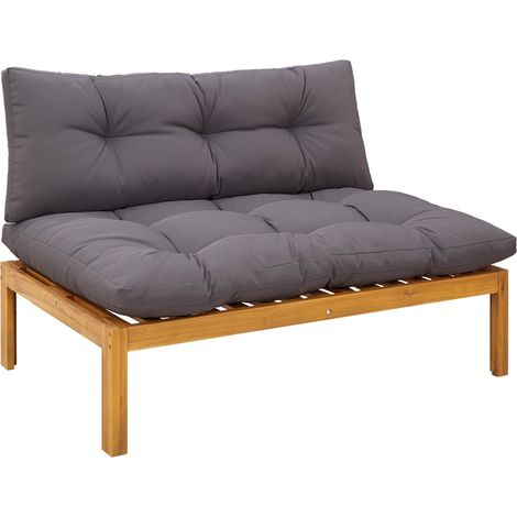 vidaXL Middle Sofa Unit Natural and Dark Grey 120 x 80 x 82 cm (1/4)