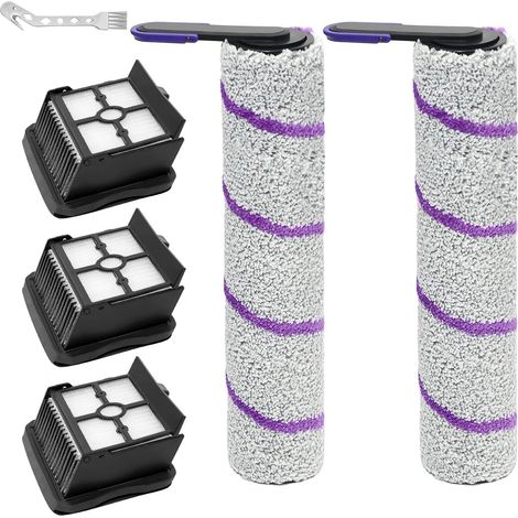 Brosse rotative + filtres Pièces de rechange pour RowentaX-Clean 10 / pour Narwal S20 Pro accessoires aspirateur eau et poussière, 2 Brosses à rouleau + 3 filtres Hepa + 1 Brosse de nettoyage (1/5)
