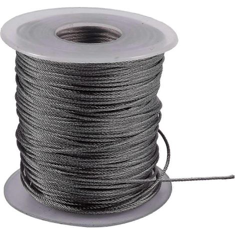 Câble de levage flexible en acier inoxydable 7x7, diamètre 1 mm, longueur 177 pieds (1/5)