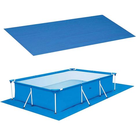 Rechteckige Poolunterlage, blaue Poolbodenmatte, wasserdichte Poolmatte, faltbarer Poolbodenschutz, Poolbodenschutz für aufblasbare Pools, 460 x 230 cm 460 x 230 cm, faltbar, wasserdicht, schützt Poo (1/5)