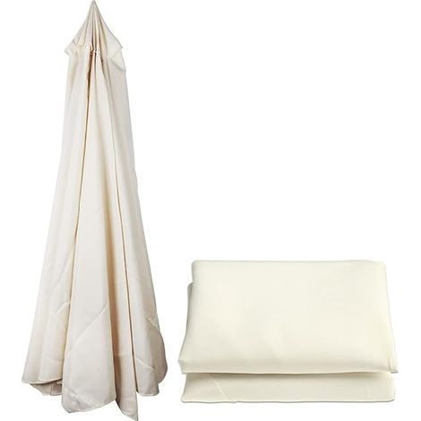 Ersatz-Sonnenschirm 8 Streben (2 m/2,7 m/3 m) Ersatz-Sonnenschirm, Ersatzstoff für Sonnenschirm (cremeweiß, Schirmhalterung nicht enthalten). (1/5)