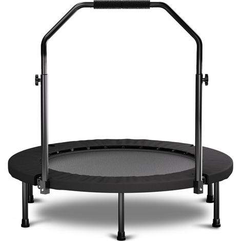 Trampoline pliable 101 cm avec poignée réglable – cadre en métal noir renforcé (1/5)