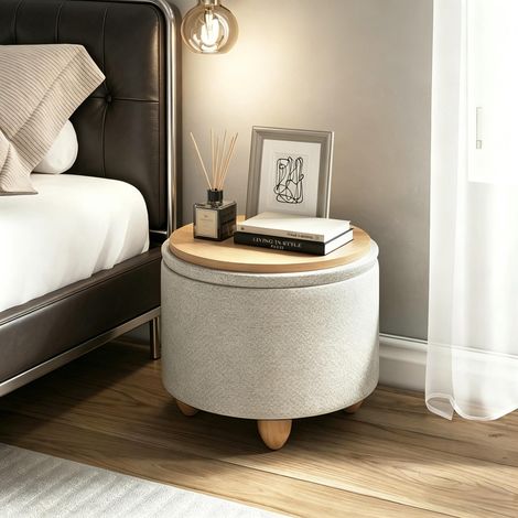 Tabouret de rangement pratique,repose-pieds rond,tabouret à chaussures,marche (uniquement avec tabouret à chaussures) (1/5)