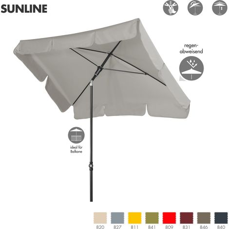 Doppler Sunline Manual Neo Waterproof 185 x 120 cm eckig Sonnenschirm in 8 Farben Mittelmastschirm Balkonschirm