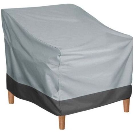 Housse de protection imperméable pour meubles d'extérieur, tissu Oxford gris et noir, 96,5 x 89 x 79 cm, pour jardin, cour, parasol, canapé, 1 pièce (1/4)