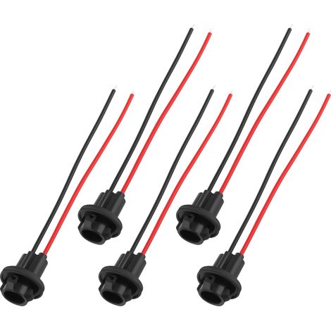 10 pezzi 194 portalampada con filo, portalampada T10 per lampadine 158, 161, 168, 175 e 194, portalampada universale per fanali posteriori e luci di posizione laterali, accessori per auto (base a fior (1/5)