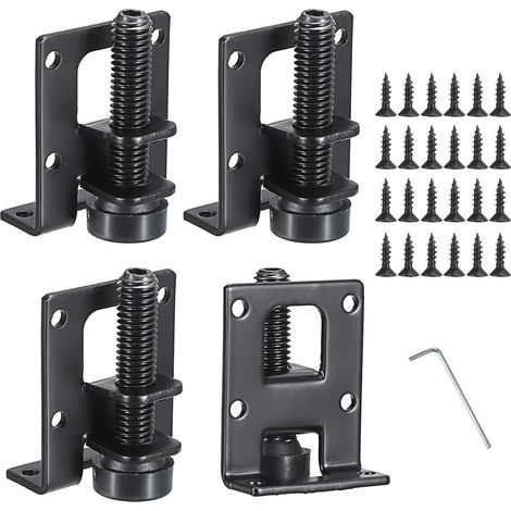 Pieds réglables - Kit de montage pour meubles (4 pièces) - Supports - Accessoires - Vis - Pieds réglables - Pieds de meubles réglables - Noir (1/5)