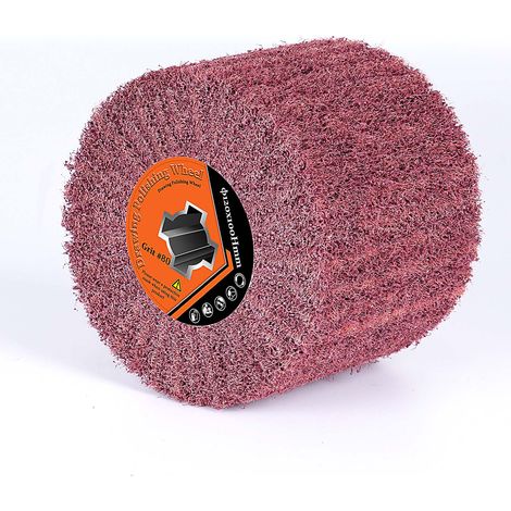 Brosse Abrasive en Fibre Synthétique , Ø120x100mm, Grain 60, pour Rénovateur Extérieur, Toile Abrasive Rouleau Ponceur, Manchons de Ponçage pour Surfaces en Bois, Métal et Pierre