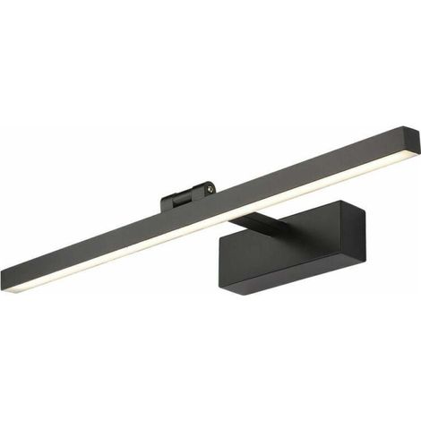 Lampe pour Miroir LED Salle de Bains IP44 9W Lampe Armoire Applique Murale Intérieure Moderne Luminaire 6500K pour Miroir Armoir Tableau Toilette Meuble, Noir 40cm (1/5)