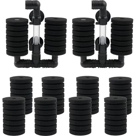 Double Sponge Filter for Aquarium, Aquarium Sponge Filter with Water Pump, Biochemical Sponge Filter for Aquarium up to, with Sponge Filter Aquarium Sponge Filter Aquarium Air Filter for Biological a (1/5)