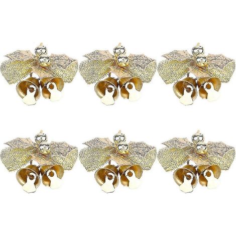 Lot De 6 Nœuds De Noël Avec Clochettes Mini Nœud Papillon Ornement Artisanat Nœuds Pour Cadeaux Décoration Sapin De Fête bd (1/5)