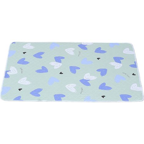 Menstruationsmatratzenschoner aus Baumwolle, blaues Herzdesign, 70-90