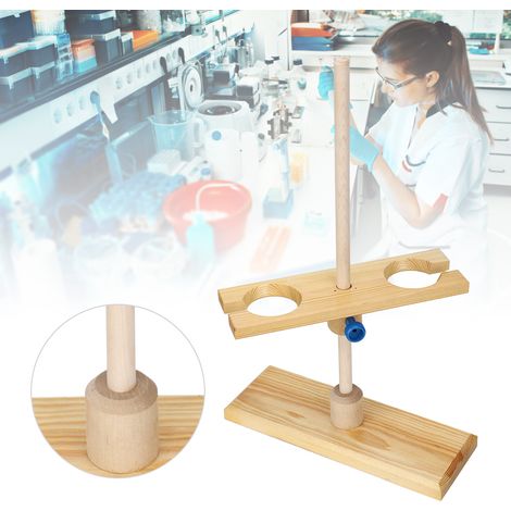 Support Réglable pour Entonnoirs de Laboratoire en Bois à 2 Emplacements (1/4)