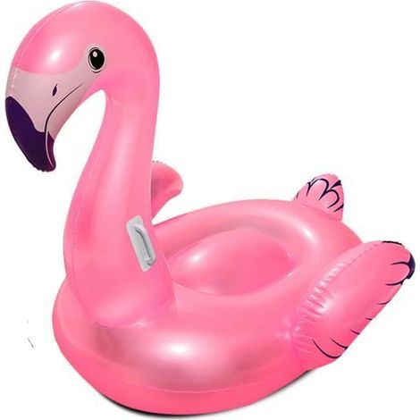 Jouet gonflable flamant rose, bouée de natation,bouée chevauchable pour plage - Longueur 127 x Profondeur 127 cm-JUANIO (1/4)