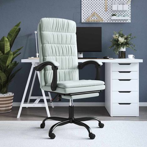 vidaXL Silla de oficina reclinable de terciopelo gris claro (1/5)