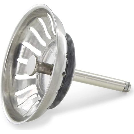 Universal Höhenverstellbarer Waschbecken - Siebkörbchen Abflussstopfen Edelstahl Waschbeckenstöpsel Waschbeckensieb – Sieb Stöpsel Abfluss Küche Spüle Abflussstopfen Küchenspüle (82 mm) (1/2)