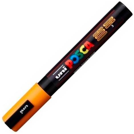UNIBALL MARCADOR POSCA PC-5M NO PERMANENTE PUNTA FORMA DE BALA 1,8 - 2,5 MM NARANJA MEDIO