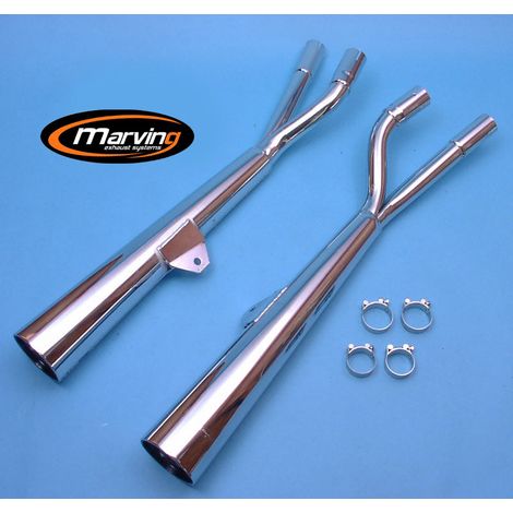 Silencieux Marvi GSX 750 L CUSTOM Chromés Homologués - Vendus par Paire